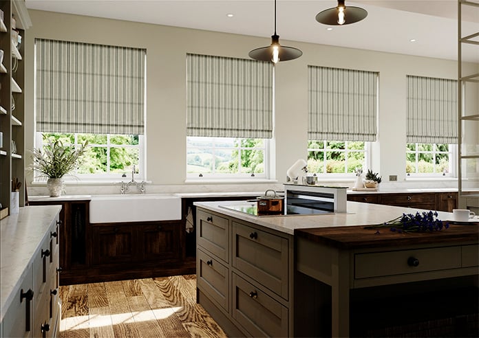 Castelle Stripe, Laurel Leaf - Roman Blind - Image 6
